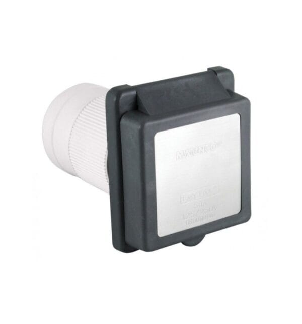 MARINCO Shore Power Inlet 6353EL-B.GRAY 50A 125/250V 4 Wire Grey Cover With SS Trim