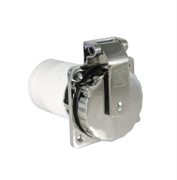 MARINCO Shore Power Inlet 6373EL-B 50A 125/ 250V 4 Wire With SS Body