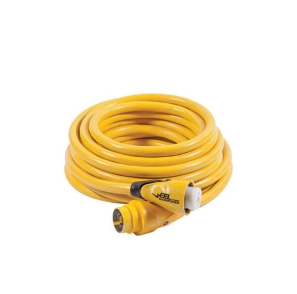 Shore Power 25 Ft 50A 125V/250V EEL 4 Wire Cordset Easily Engaged Lock Yellow