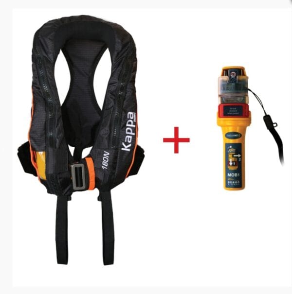 Kappa Inflatable Lifejacket Auto 180N ISO  with Ocean Signal MOB1 set