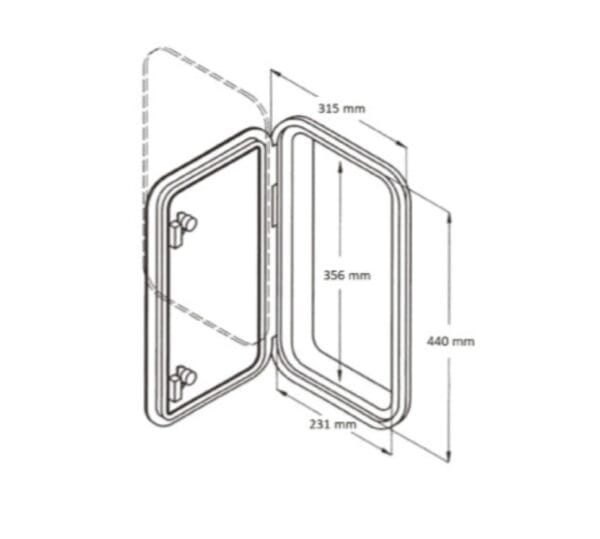 Hatch 180° 440mm x 315mm - Image 2