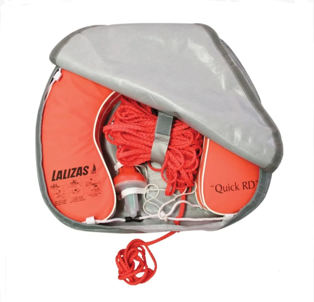 Set Horseshoe Lifebuoy Quick RD Orange Lifeb Light 71325 30m Rope Case Gray
