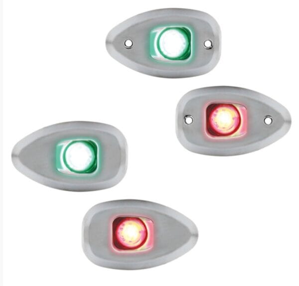 MICRO LED 12 Starboard & Port Lights  Side & Flush mounted, Set - Image 2